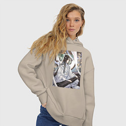 Толстовка оверсайз женская Ванцзи Лань, цвет: миндальный — фото 2