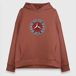 Толстовка оверсайз женская Mercedes benz sport logo, цвет: кирпичный