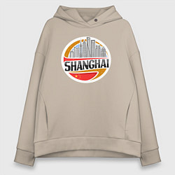 Толстовка оверсайз женская Шанхай Китай, цвет: миндальный