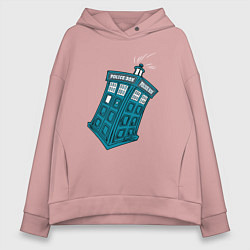 Толстовка оверсайз женская Adventure tardis, цвет: пыльно-розовый