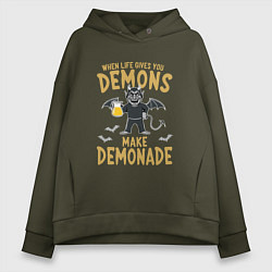 Толстовка оверсайз женская Make demonade, цвет: хаки