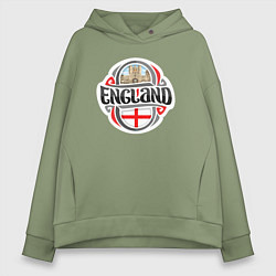 Толстовка оверсайз женская England counry, цвет: авокадо