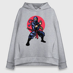 Толстовка оверсайз женская Warrior ninja, цвет: меланж