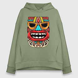 Женское худи оверсайз Tiki mask