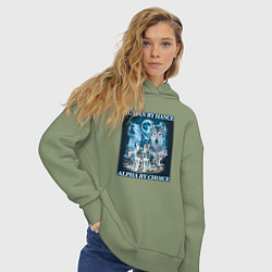 Толстовка оверсайз женская Human by chance - alpha by choice, цвет: авокадо — фото 2