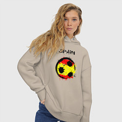 Толстовка оверсайз женская Football Spain, цвет: миндальный — фото 2