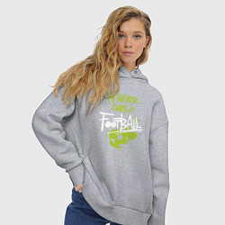 Толстовка оверсайз женская Футбол - моя любимая игра, цвет: меланж — фото 2
