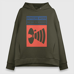 Толстовка оверсайз женская Depeche Mode - Music for the masses merch, цвет: хаки