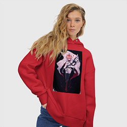 Толстовка оверсайз женская Последний Серафим Микаэла Хякуя вампир, цвет: красный — фото 2
