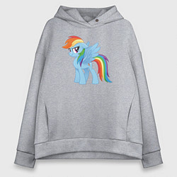 Толстовка оверсайз женская Рейнбоу Дэш из My Little Pony в кино, цвет: меланж