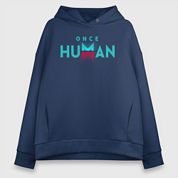 Толстовка оверсайз женская Once human logo, цвет: тёмно-синий