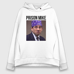 Толстовка оверсайз женская Prison mike Michael Scott - офис, цвет: белый