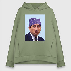 Толстовка оверсайз женская Michael Scott - Prison mike the office meme, цвет: авокадо