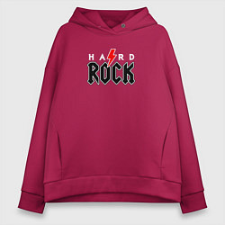 Толстовка оверсайз женская Hard rock on dark, цвет: маджента