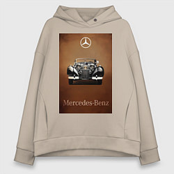 Толстовка оверсайз женская Mercedes-benz автомобиль, цвет: миндальный