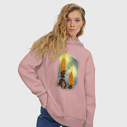 Толстовка оверсайз женская Две свечи на подсвечнике, цвет: пыльно-розовый — фото 2