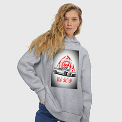 Толстовка оверсайз женская Mazda rx-7 автомобиль, цвет: меланж — фото 2