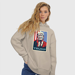 Толстовка оверсайз женская Трамп Дональд, цвет: миндальный — фото 2