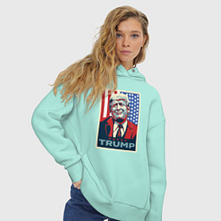 Толстовка оверсайз женская Трамп Дональд, цвет: мятный — фото 2