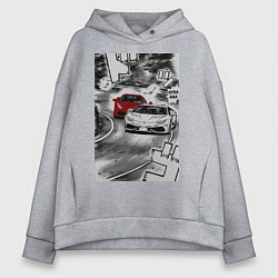 Женское худи оверсайз Lamborghini initial d