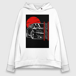 Толстовка оверсайз женская Toyota Supra авто, цвет: белый