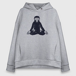 Толстовка оверсайз женская Yoga monkey, цвет: меланж
