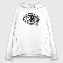 Толстовка оверсайз женская Плачущий глаз, цвет: белый