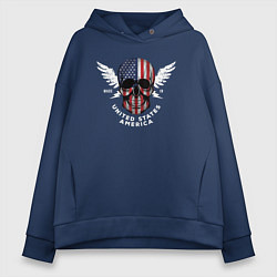 Толстовка оверсайз женская Made in United States, цвет: тёмно-синий
