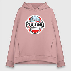 Толстовка оверсайз женская Poland, цвет: пыльно-розовый