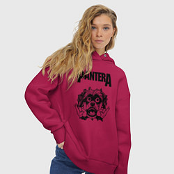 Толстовка оверсайз женская Pantera - rock dog, цвет: маджента — фото 2
