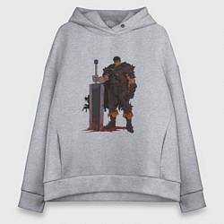 Толстовка оверсайз женская Гатс с мечом Убийца Драконов, цвет: меланж