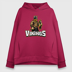 Толстовка оверсайз женская Vikings team, цвет: маджента