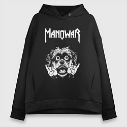 Женское худи оверсайз Manowar rock dog