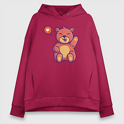 Толстовка оверсайз женская Lovely bear, цвет: маджента