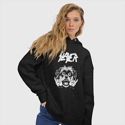 Толстовка оверсайз женская Slayer rock dog, цвет: черный — фото 2