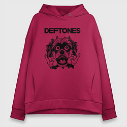 Толстовка оверсайз женская Deftones - rock dog, цвет: маджента