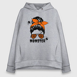 Толстовка оверсайз женская Momster - мама монстрр, цвет: меланж
