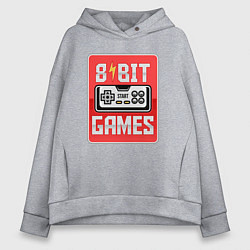 Толстовка оверсайз женская 8 bit games, цвет: меланж