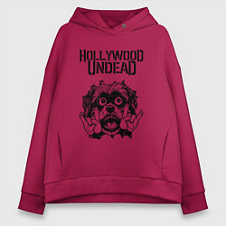 Толстовка оверсайз женская Hollywood Undead - rock dog, цвет: маджента