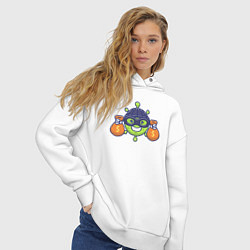 Толстовка оверсайз женская Вирус грабитель, цвет: белый — фото 2