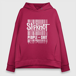 Толстовка оверсайз женская Slipknot - people shit, цвет: маджента