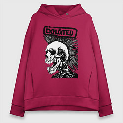 Толстовка оверсайз женская The exploited skull, цвет: маджента
