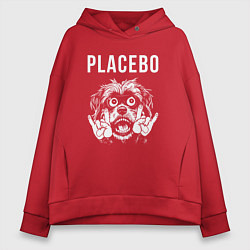 Толстовка оверсайз женская Placebo rock dog, цвет: красный