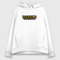 Толстовка оверсайз женская Rockstar energy logo, цвет: белый