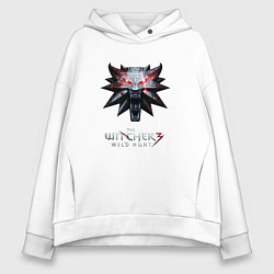 Толстовка оверсайз женская The Witcher logo, цвет: белый