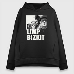 Толстовка оверсайз женская Limp Bizkit rap rock, цвет: черный