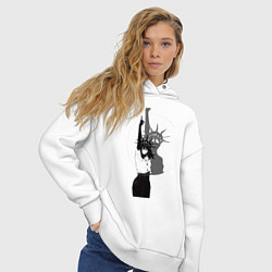 Толстовка оверсайз женская Человек-бензопила Йор, цвет: белый — фото 2