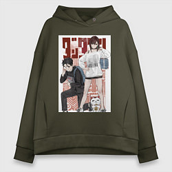 Толстовка оверсайз женская Такакура Момо Аясэ, цвет: хаки