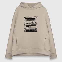 Женское худи оверсайз Nissan Skyline GT-R