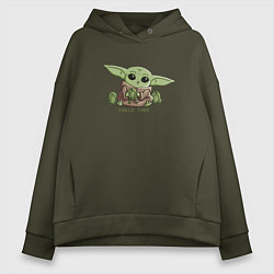 Толстовка оверсайз женская Время перекуса, цвет: хаки